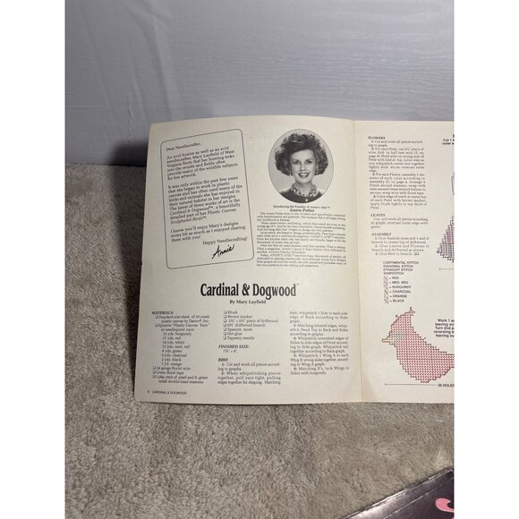 Annies Attic Plastic Canvas Sculptured Birds Cardinal & Dogwood 1991 Crafting Pa - Picture 3 of 3